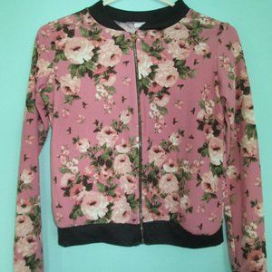 Beth Girls Pink floral Jacket